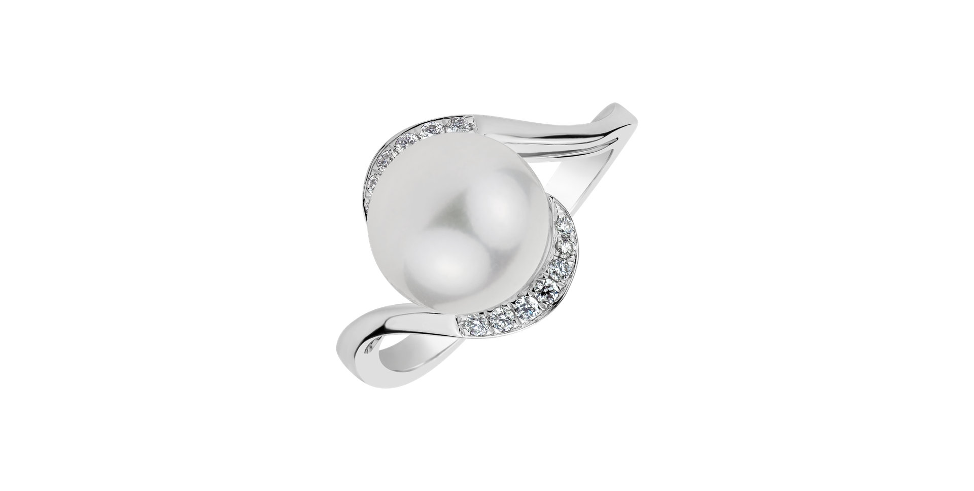 Diamond ring with Pearl Manaitios