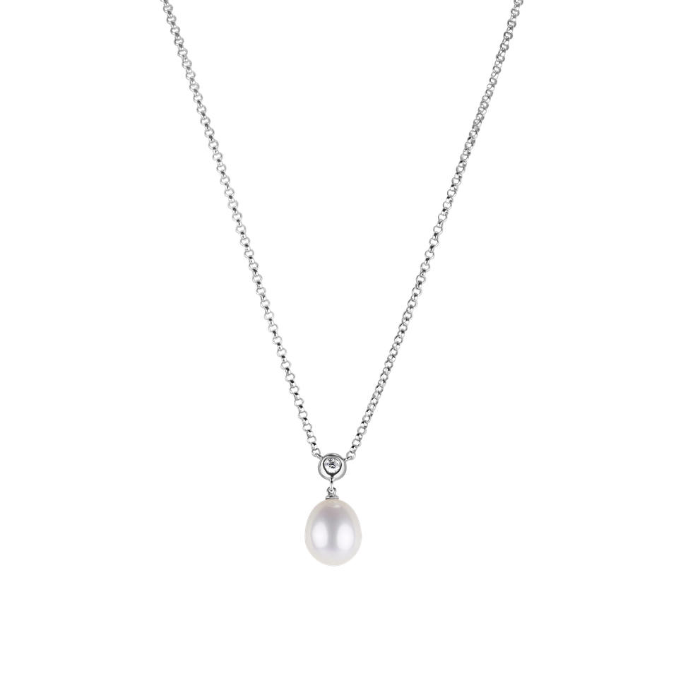 Diamond necklace with Pearl Ocean Breeze