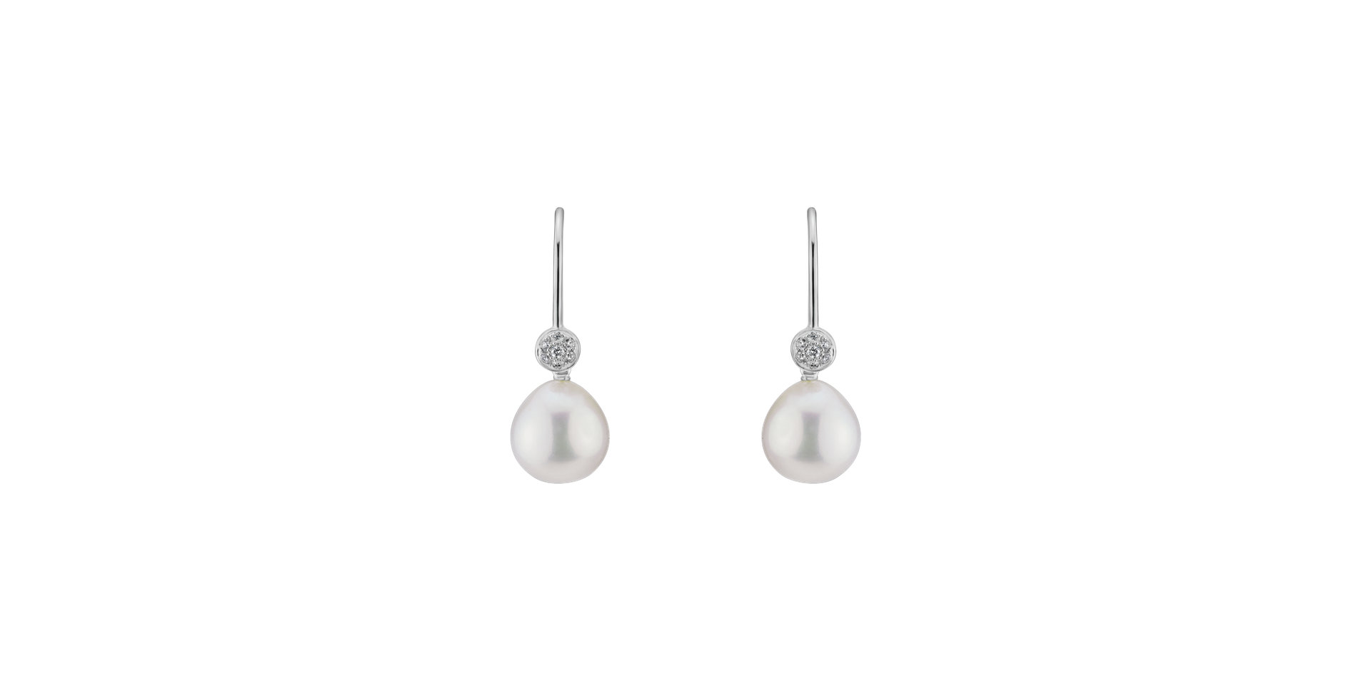 Diamond earrings with Pearl Sacred Oasis