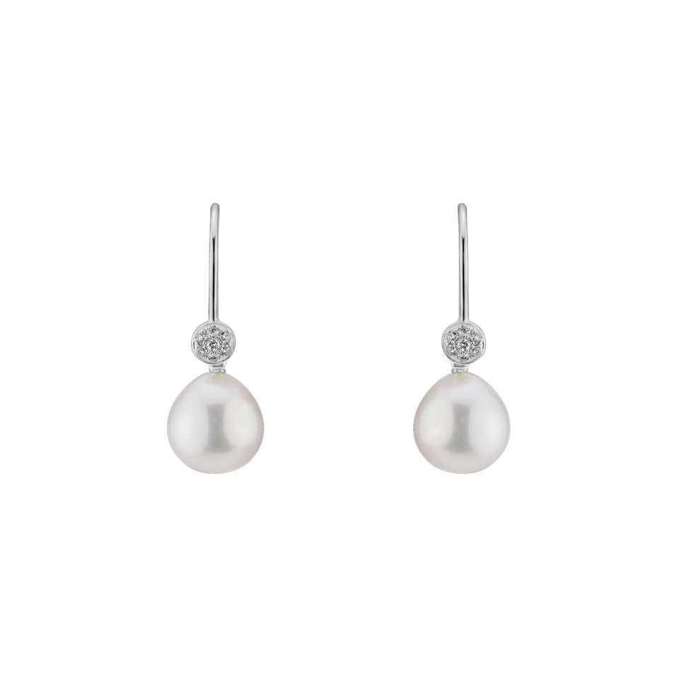 Diamond earrings with Pearl Sacred Oasis