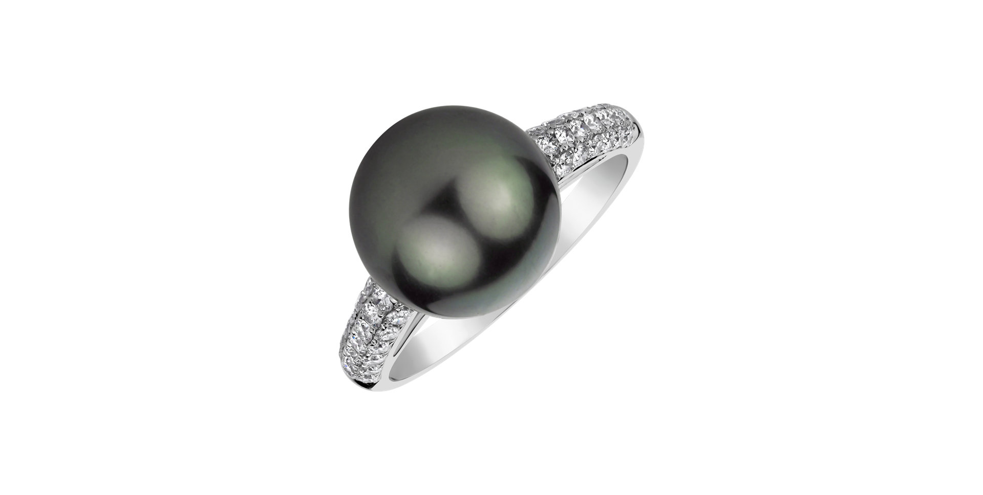 Diamond ring with Pearl Nautical Echo