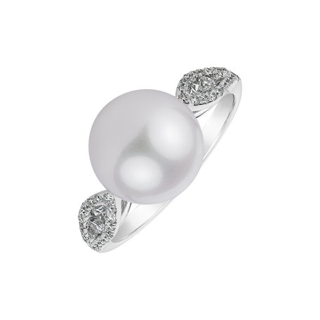 Diamond ring with Pearl Fantasy Pearl