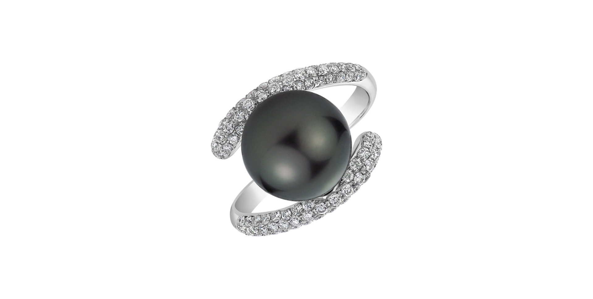 Diamond ring with Pearl Tahitian Poetry