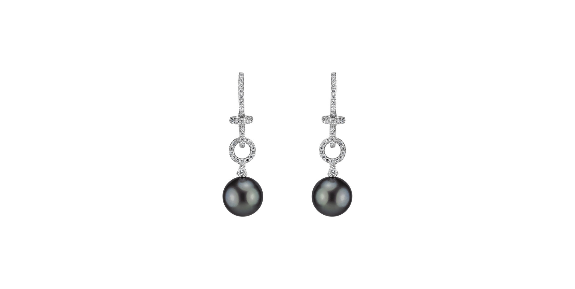Diamond earrings with Pearl Ghosty Shore