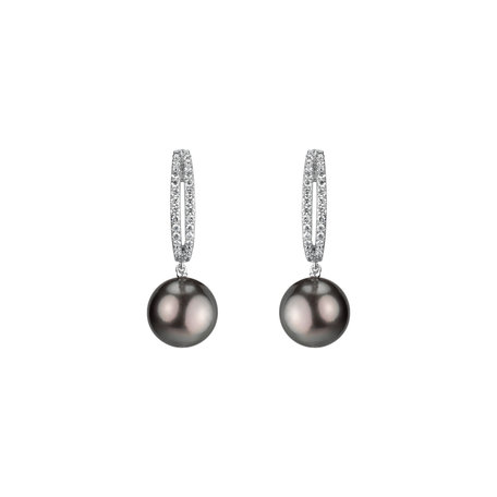 Diamond earrings with Pearl Neptunian Nights