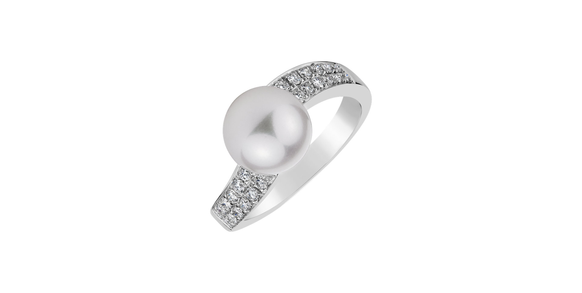 Diamond ring with Pearl Spiral Treasure
