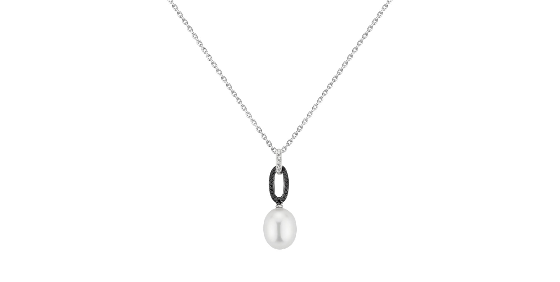Pendant with black and white diamonds and Pearl Rhapsody
