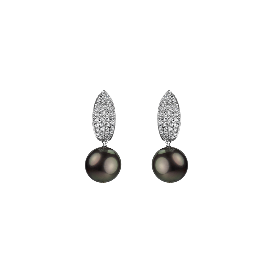 Diamond earrings with Pearl Ocean Suffering