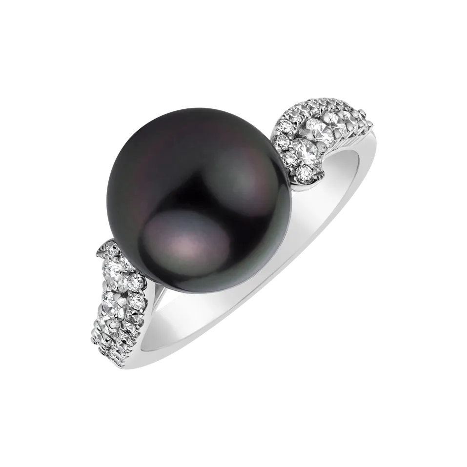 Diamond ring with Pearl Endless Dream