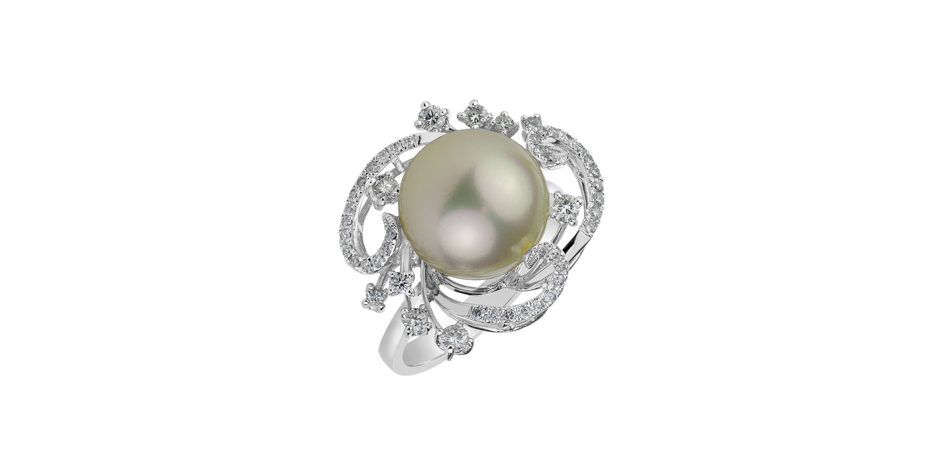 Diamond ring with Pearl No Suprises