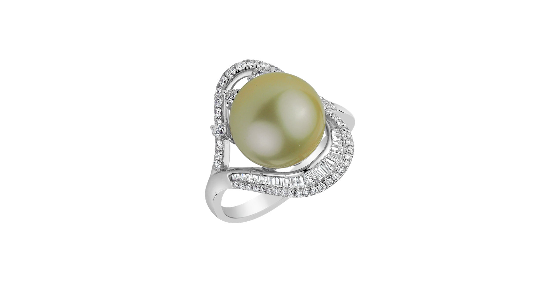 Diamond ring with Pearl Gold Poem