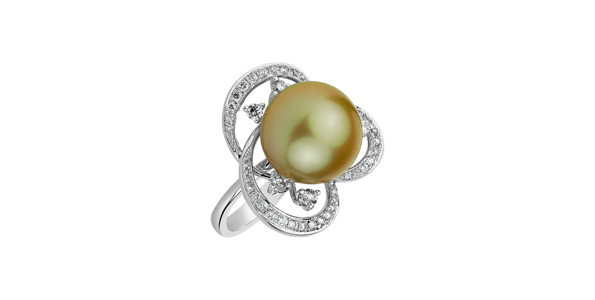 Diamond ring with Pearl Pearl Renaissance