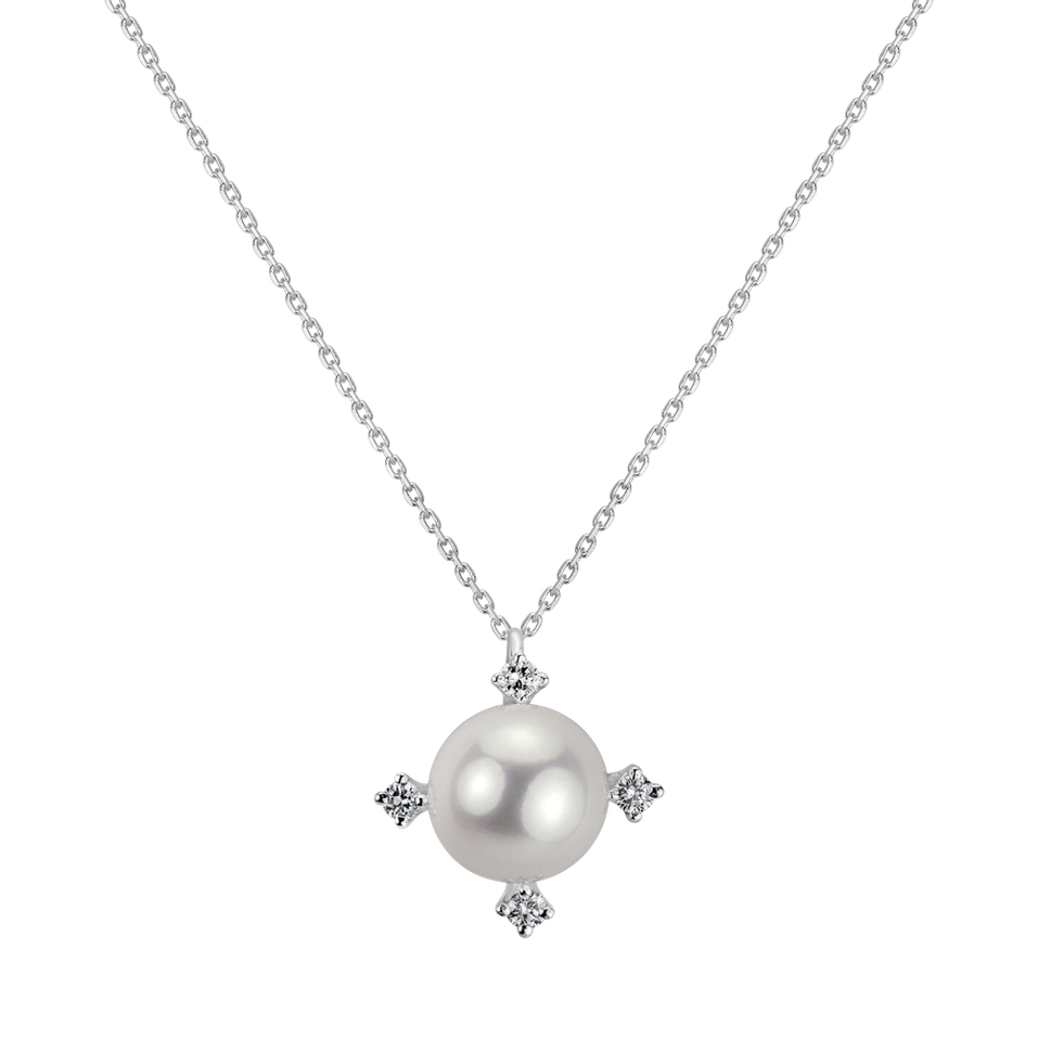 Diamond pendant with Pearl Nymph Elegance
