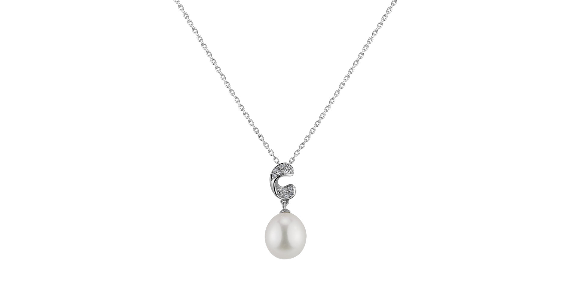 Diamond pendant with Pearl Ozura