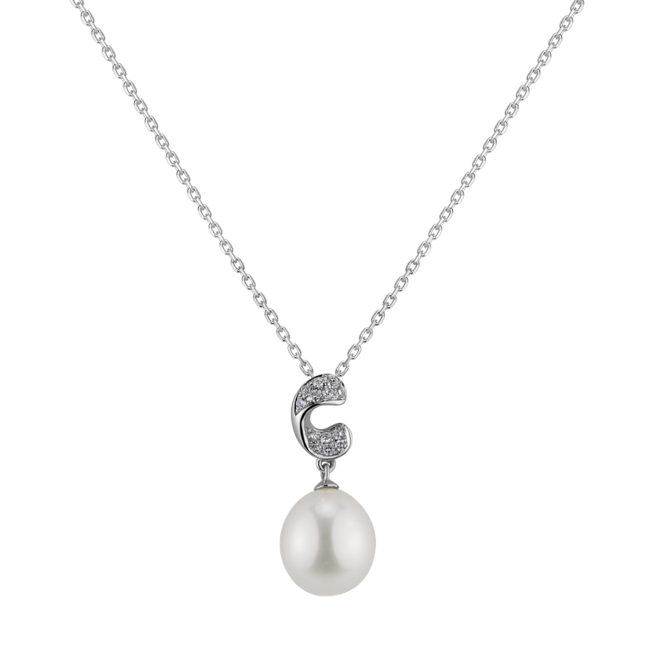 Diamond pendant with Pearl Ozura