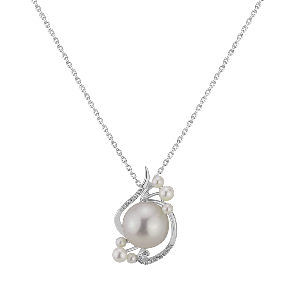 Diamond pendant with Pearl Tear of Mermaid