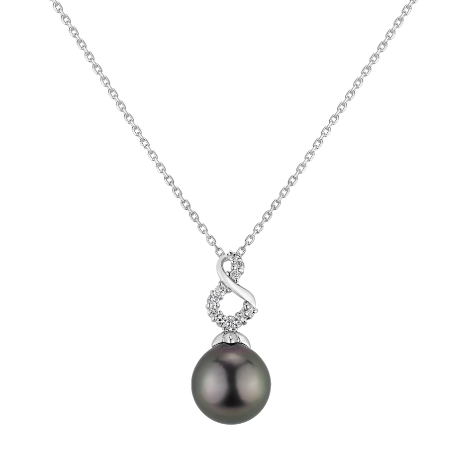 Diamond pendant with Pearl Delobel