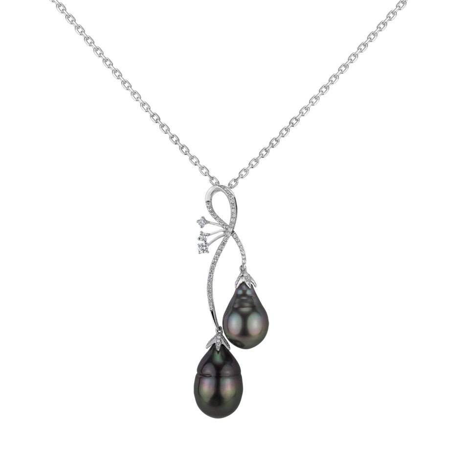 Diamond pendant with Pearl Tahitian Madame