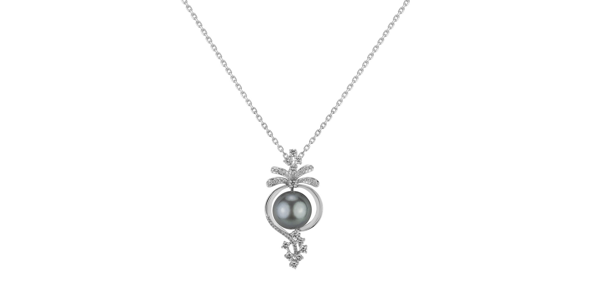 Diamond pendant with Pearl Tahitian Secret