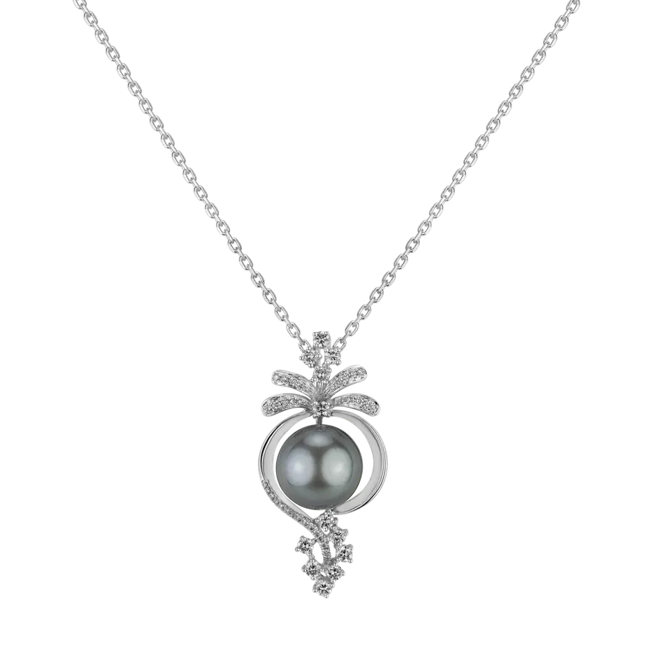 Diamond pendant with Pearl Tahitian Secret
