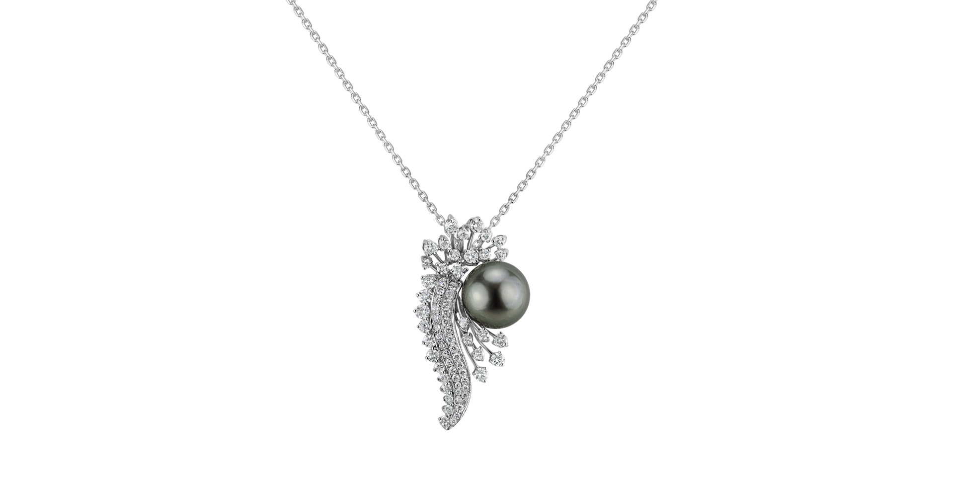 Diamond pendant with Pearl Tahitian Desire