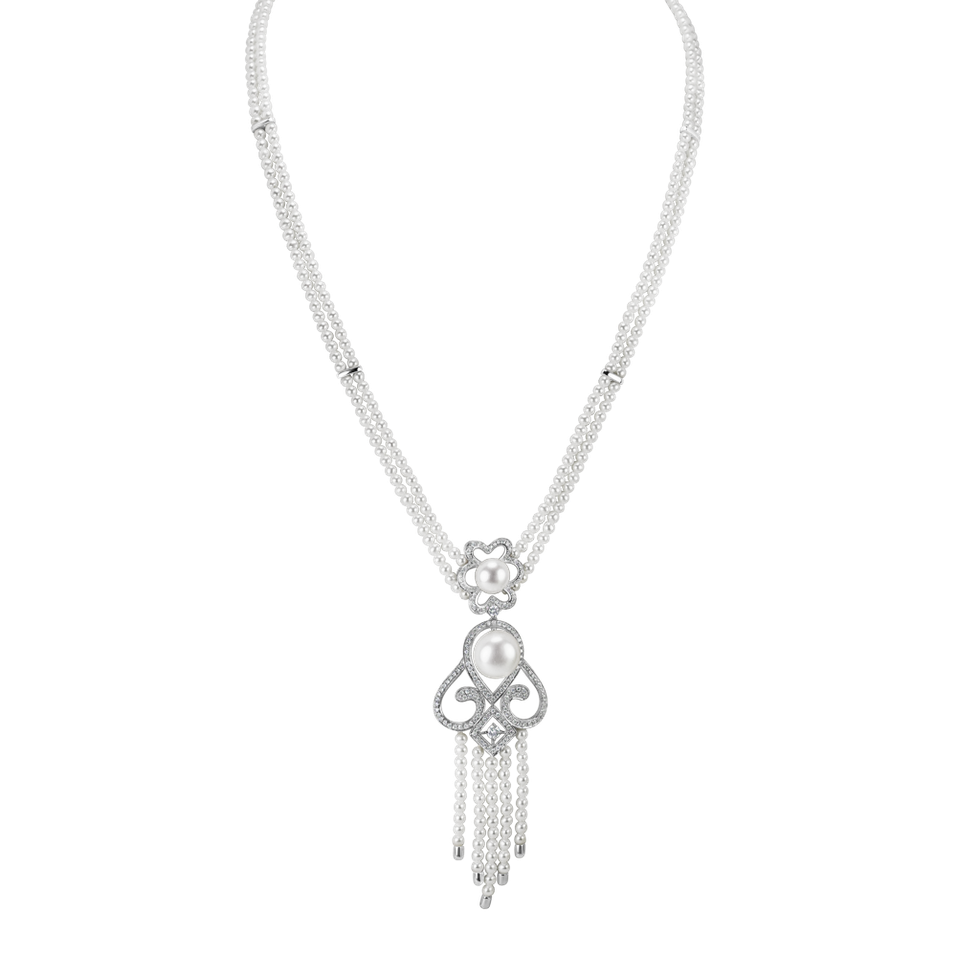 Diamond necklace with Pearl Versailles Romance
