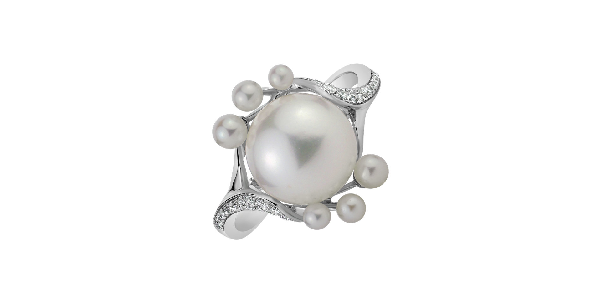 Diamond ring with Pearl White Virgin