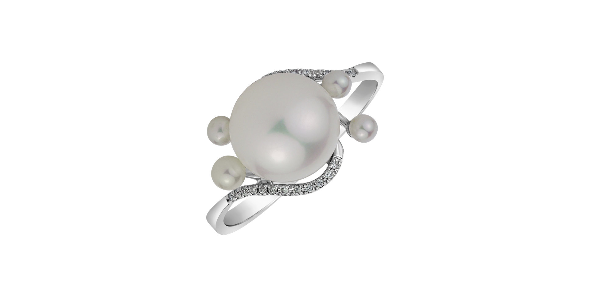 Diamond ring with Pearl Sensible Pearls