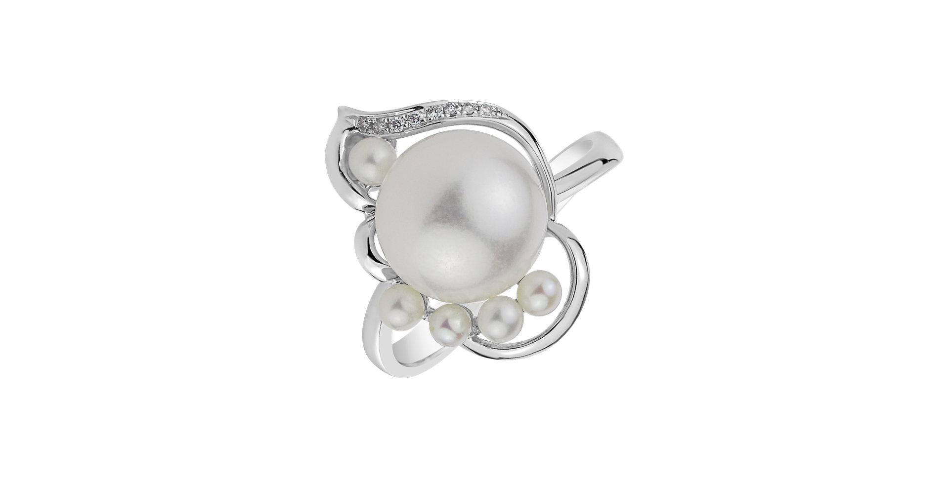 Diamond ring with Pearl Pearl Glam