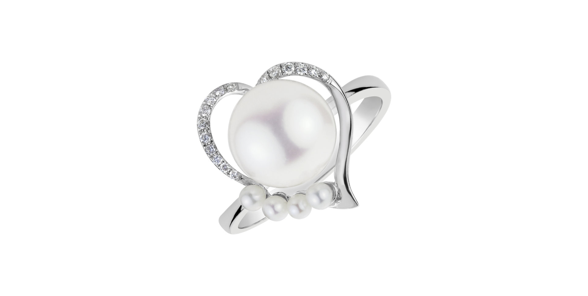 Diamond ring with Pearl Pearl Love