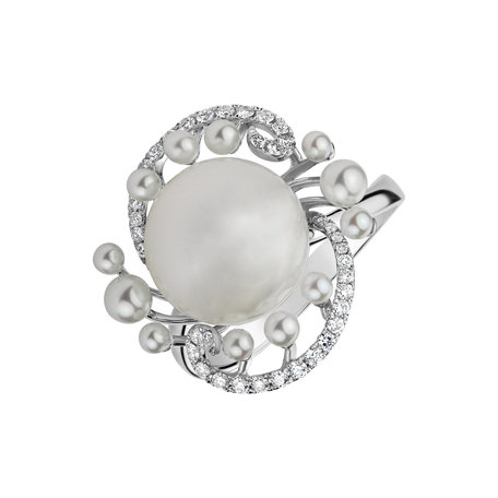 Diamond ring with Pearl Pearl Heaven