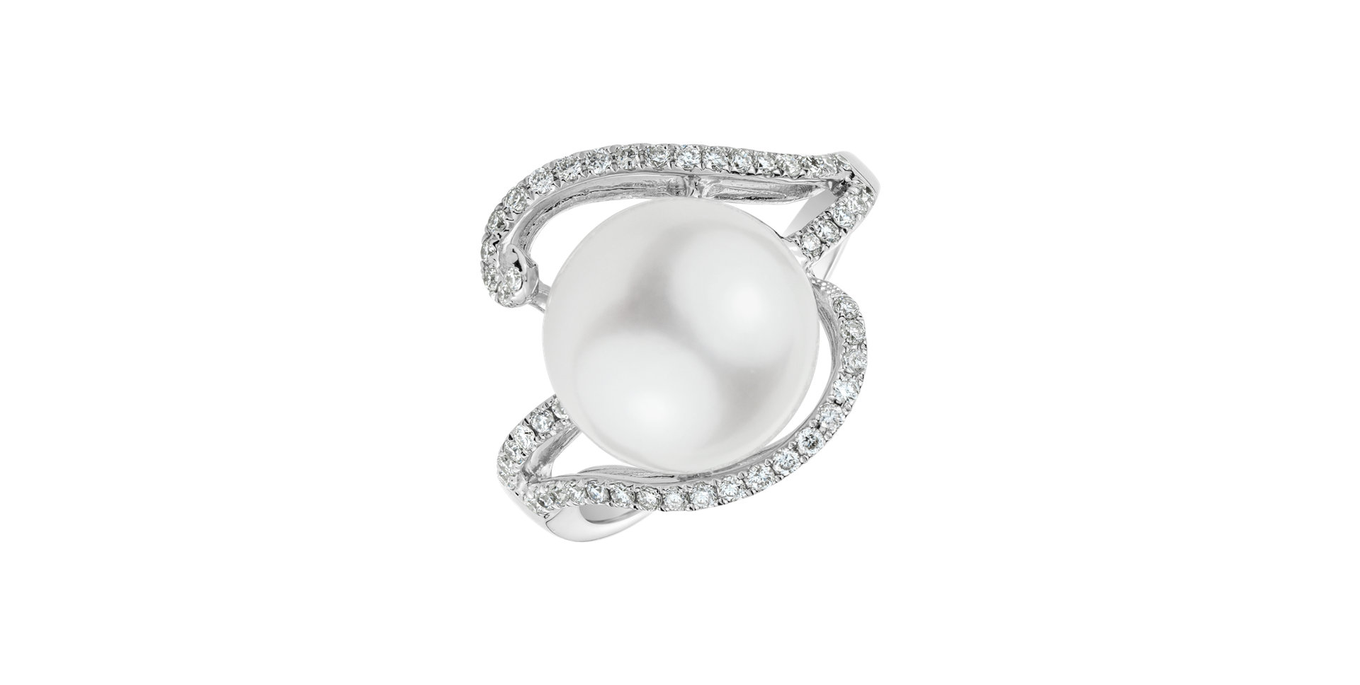Diamond ring with Pearl Pearl Charm