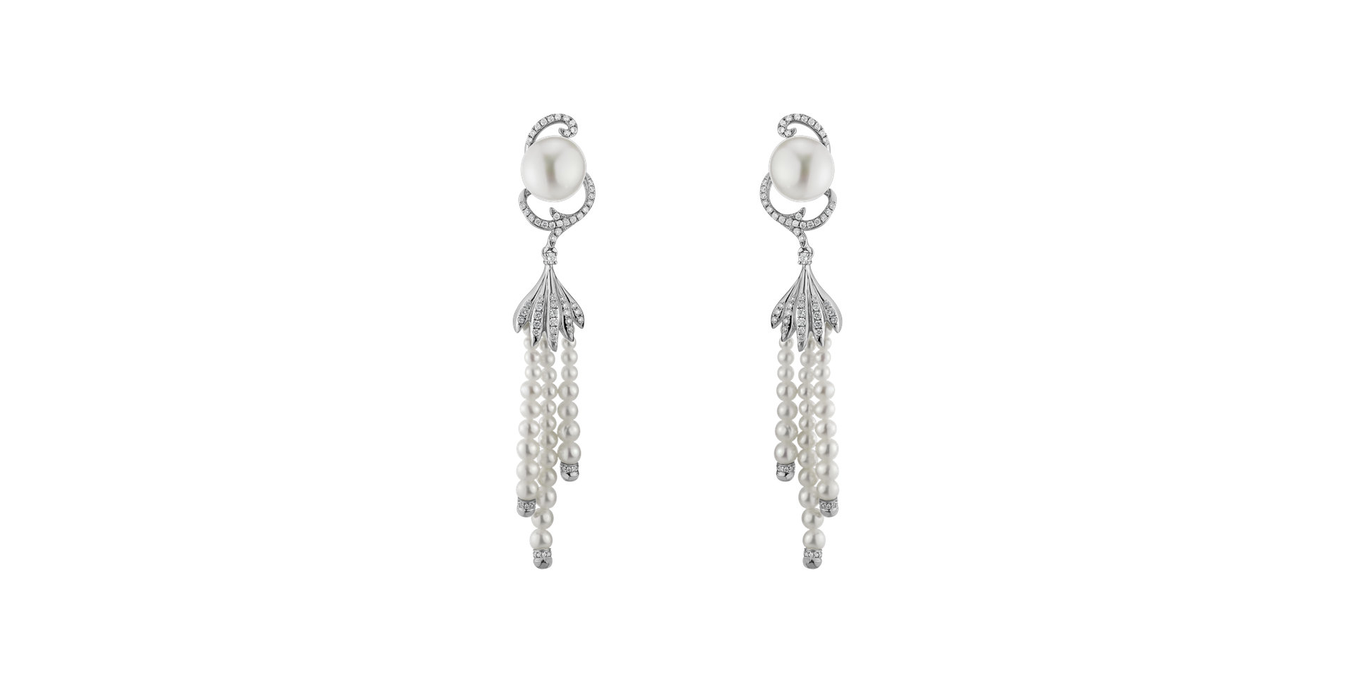 Diamond earrings with Pearl Pearl Symphony
