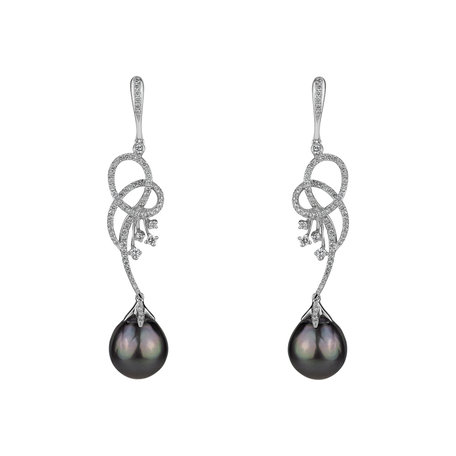 Diamond earrings with Pearl Venus Treasure