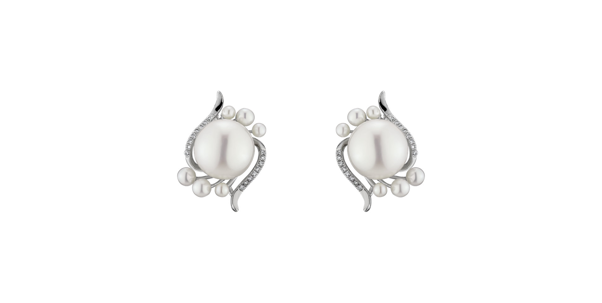 Diamond earrings with Pearl Tear of Mermaid
