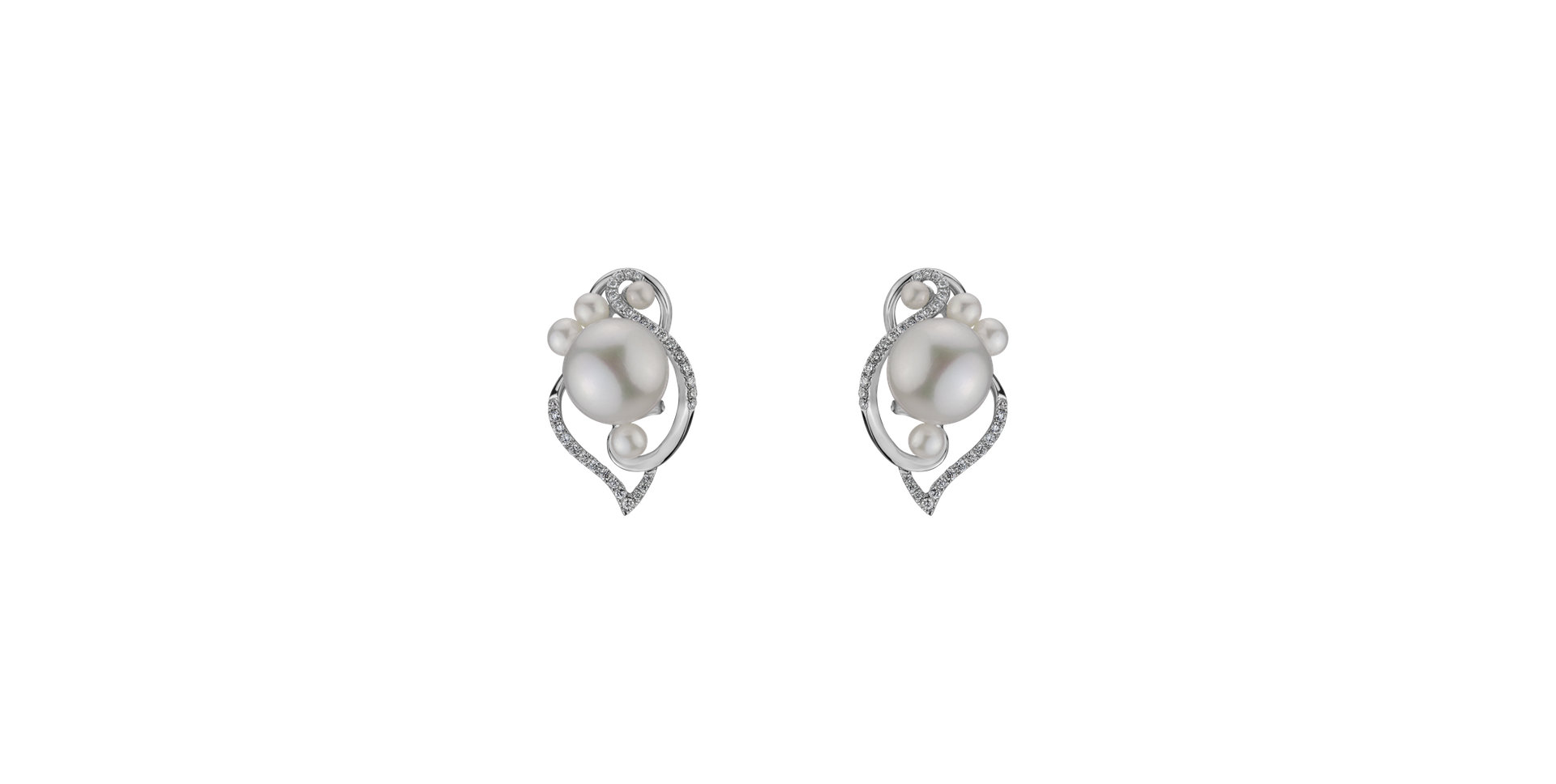 Diamond earrings with Pearl White Passion