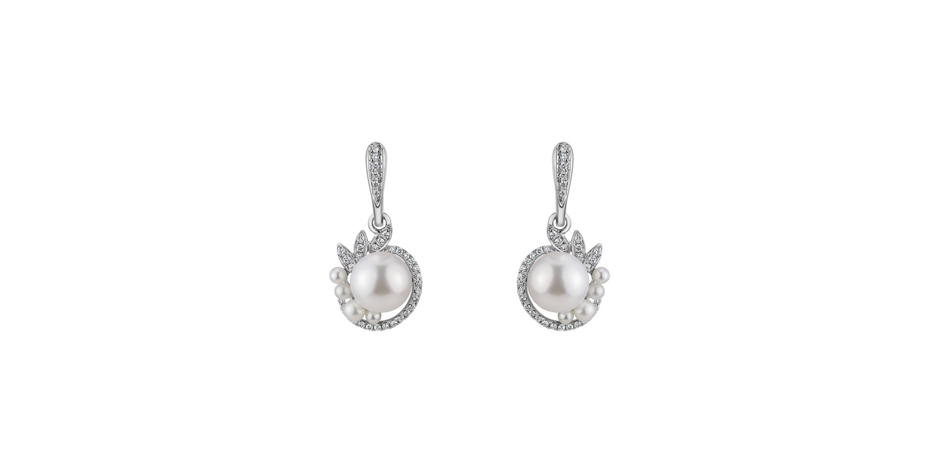 Diamond earrings with Pearl Eternal Oasis