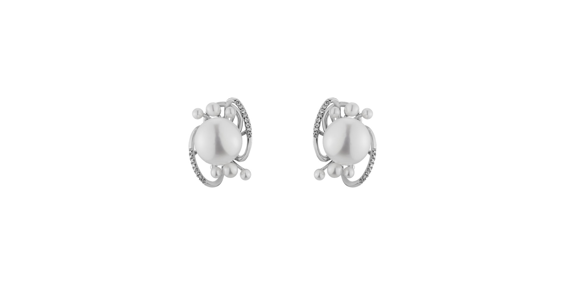 Diamond earrings with Pearl White Desire