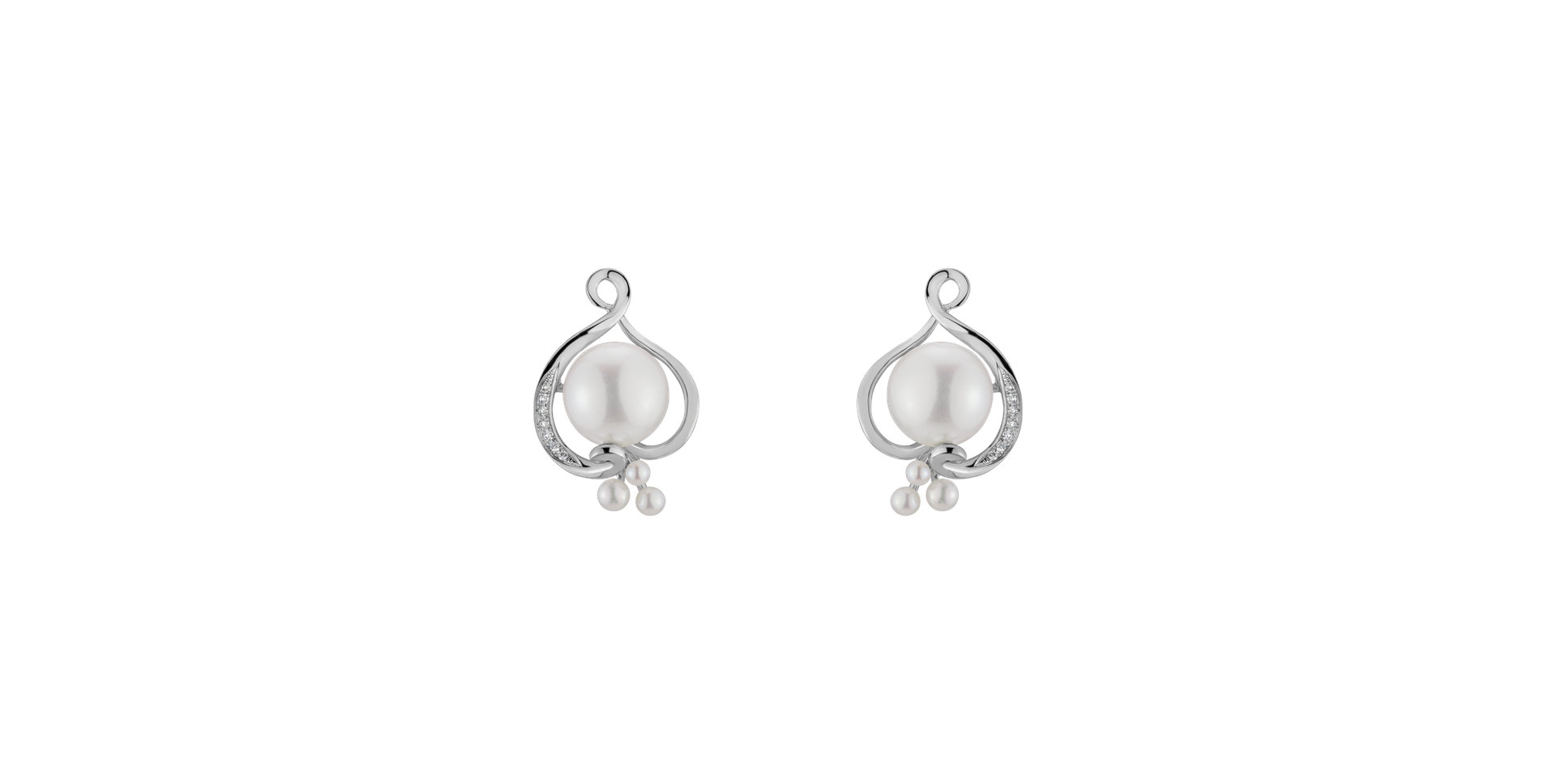Diamond earrings with Pearl White Secret