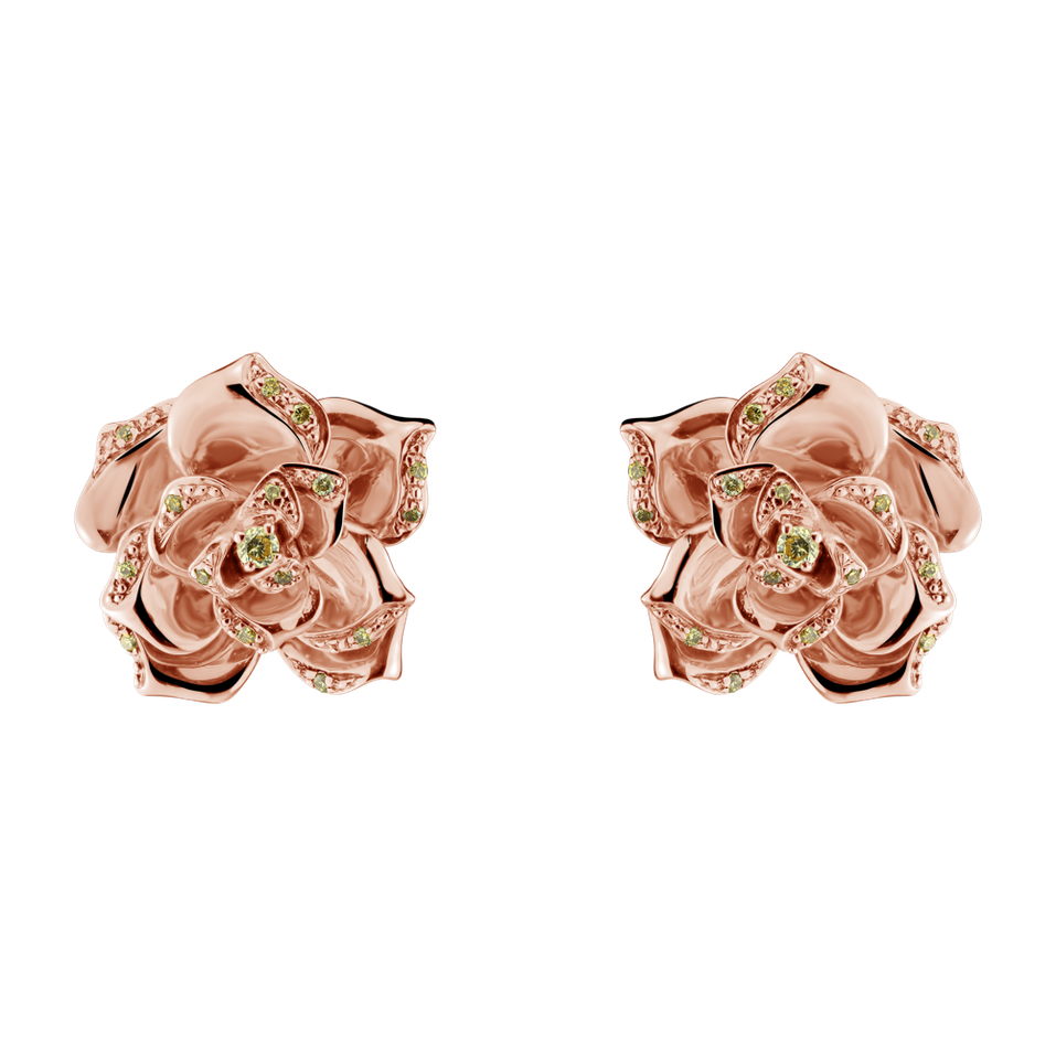 Earrings with brown and greeni diamonds Versilla