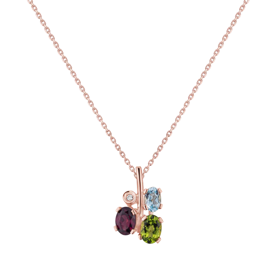 Diamond pendant with gemstones Neverlands Gift