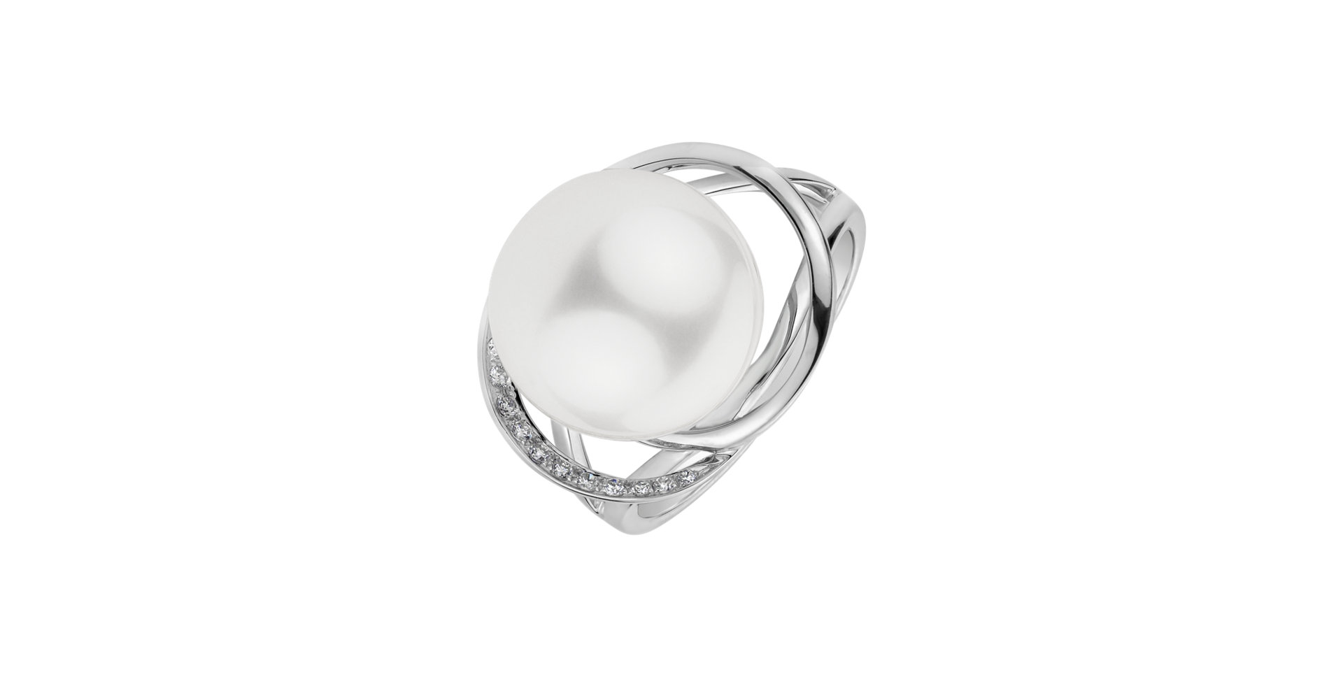 Diamond ring with Pearl Glorious Reef