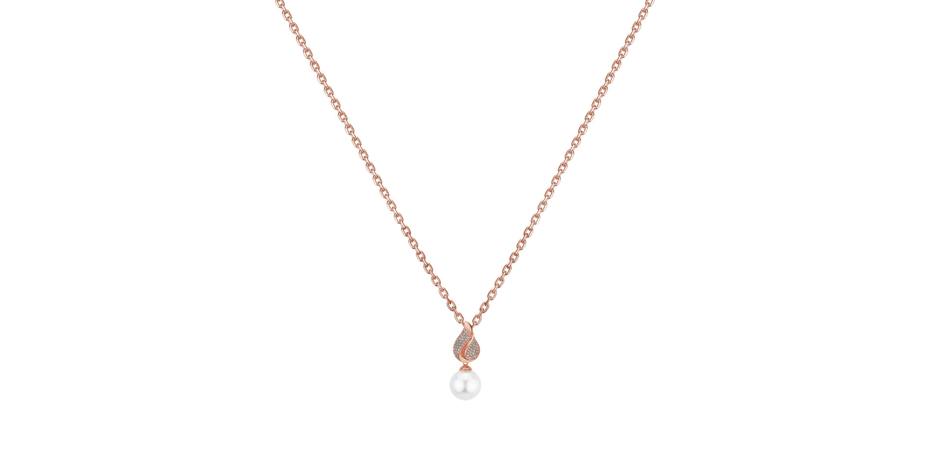 Diamond pendant with Pearl Nymph Tear