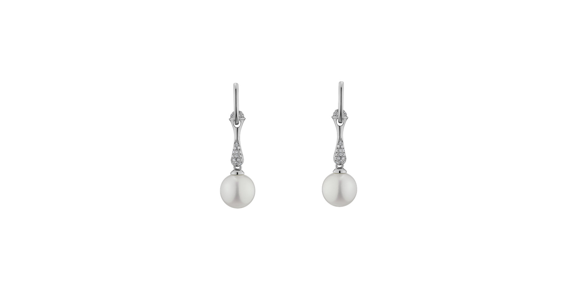 Diamond earrings with Pearl Island in the Sun