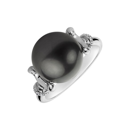 Diamond ring with Pearl Harmonic Oasis