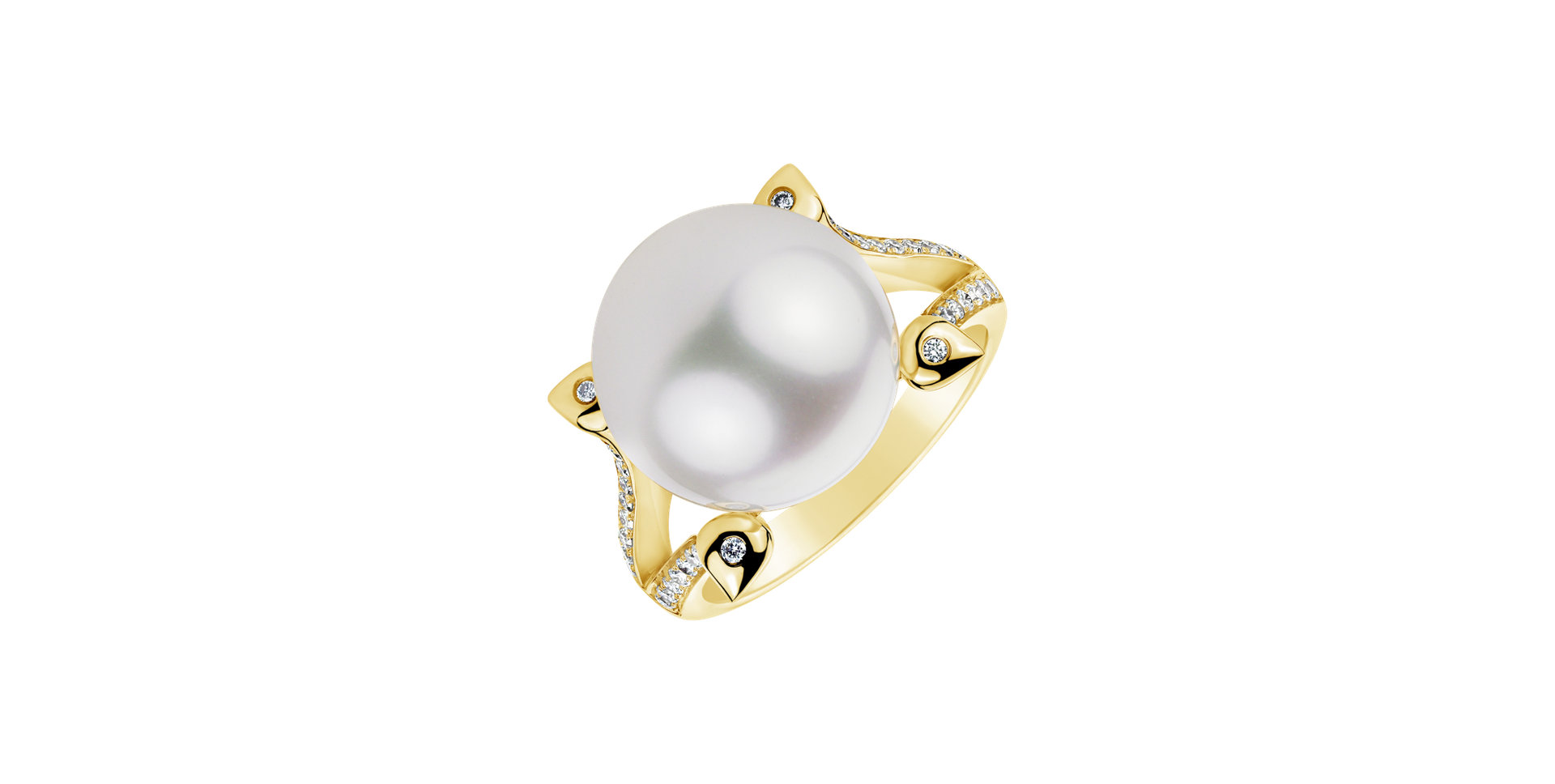 Diamond ring with Pearl Sabi