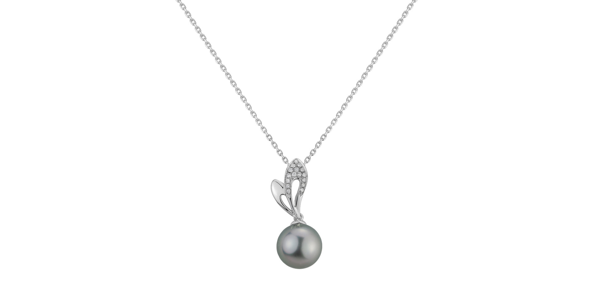 Diamond pendant with Pearl Blue Tear