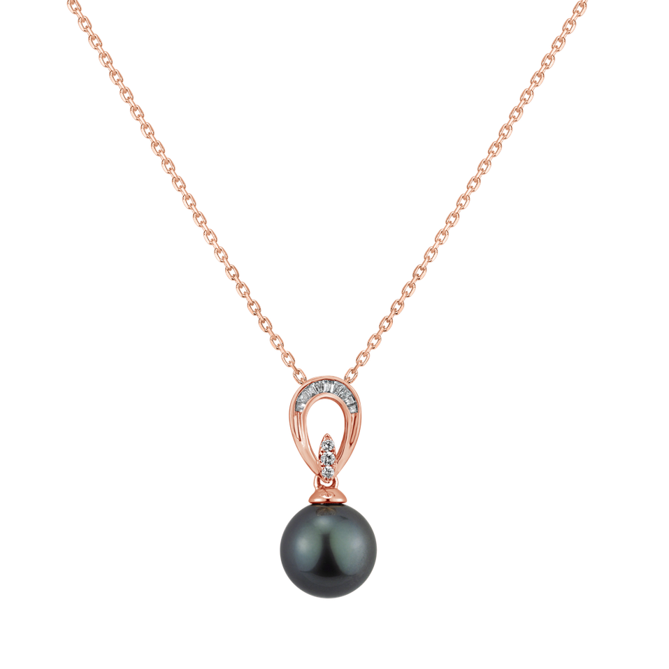 Diamond pendant with Pearl Gentle Shore