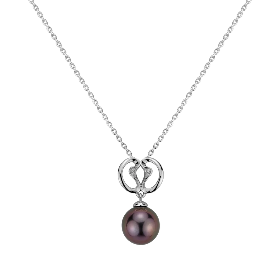 Diamond pendant with Pearl Poseidon Secret