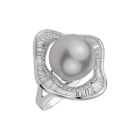 Diamond ring with Pearl Pearl Galaxy